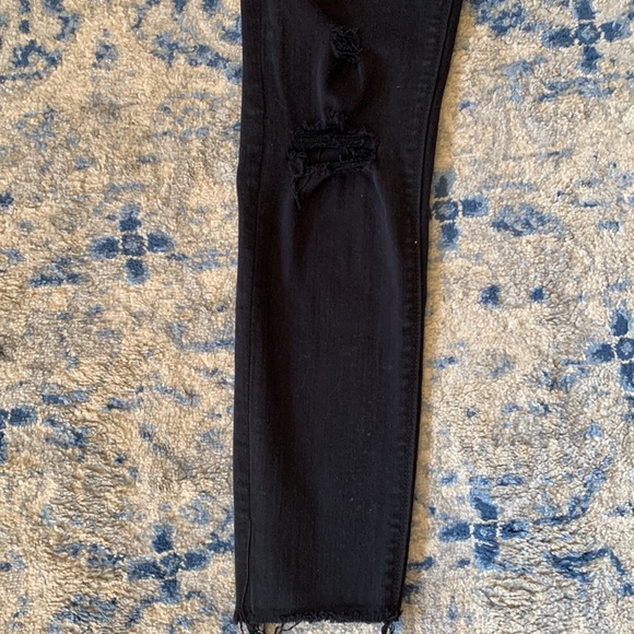 Express Distressed Skinny Black Jeans - Picture 3 of 11